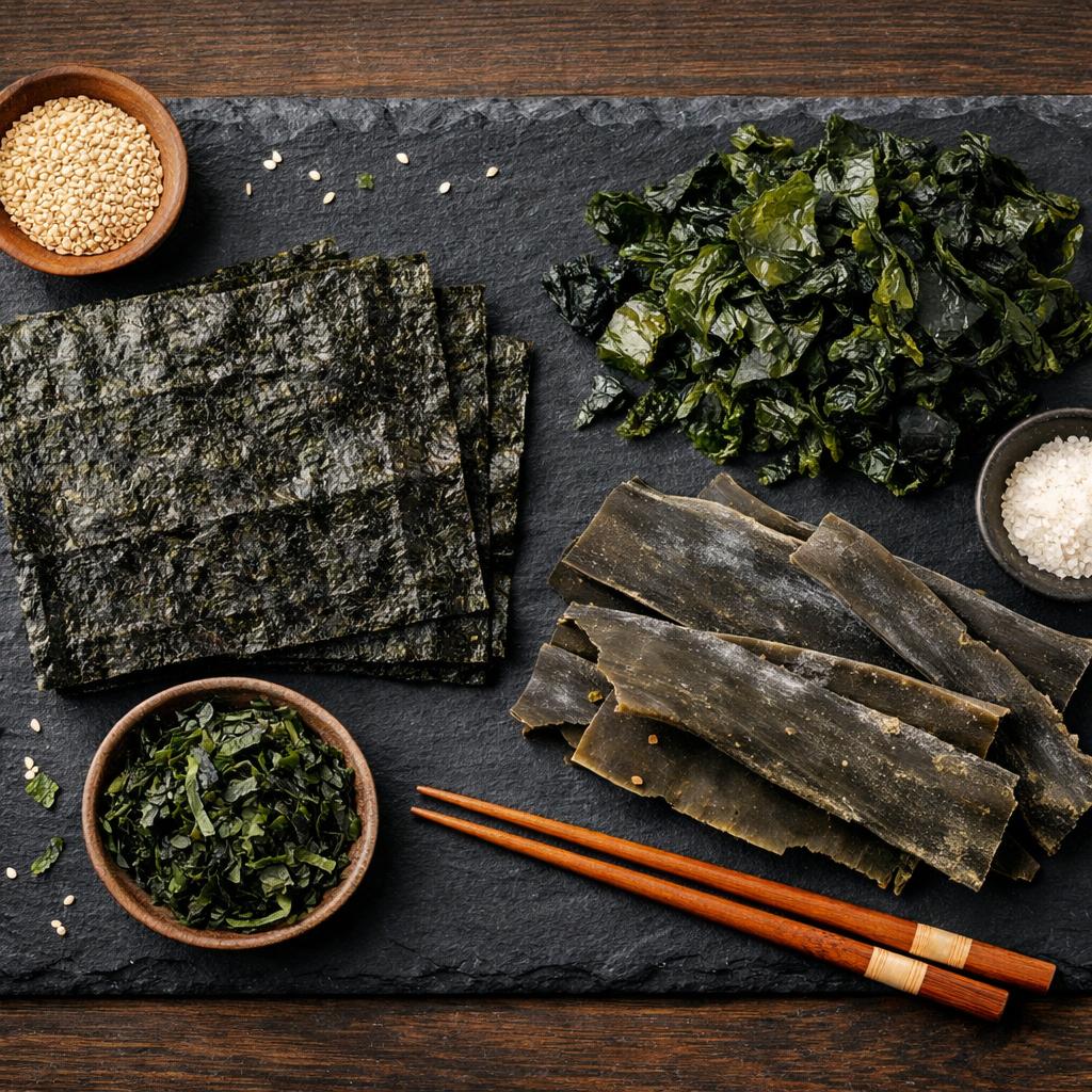 Les algues japonaises : nori, wakame, kombu et leurs usages