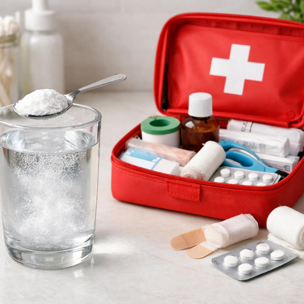 Bicarbonate en pharmacie et premiers secours : usages santé